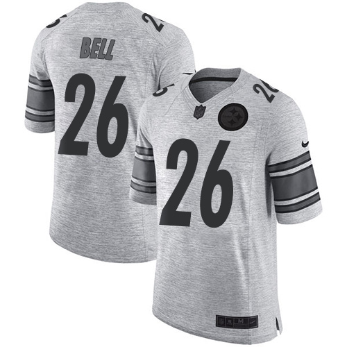Nike Steelers #26 Le'Veon Bell Gray Men's Stitched NFL Limited Gridiron Gray II Jersey
